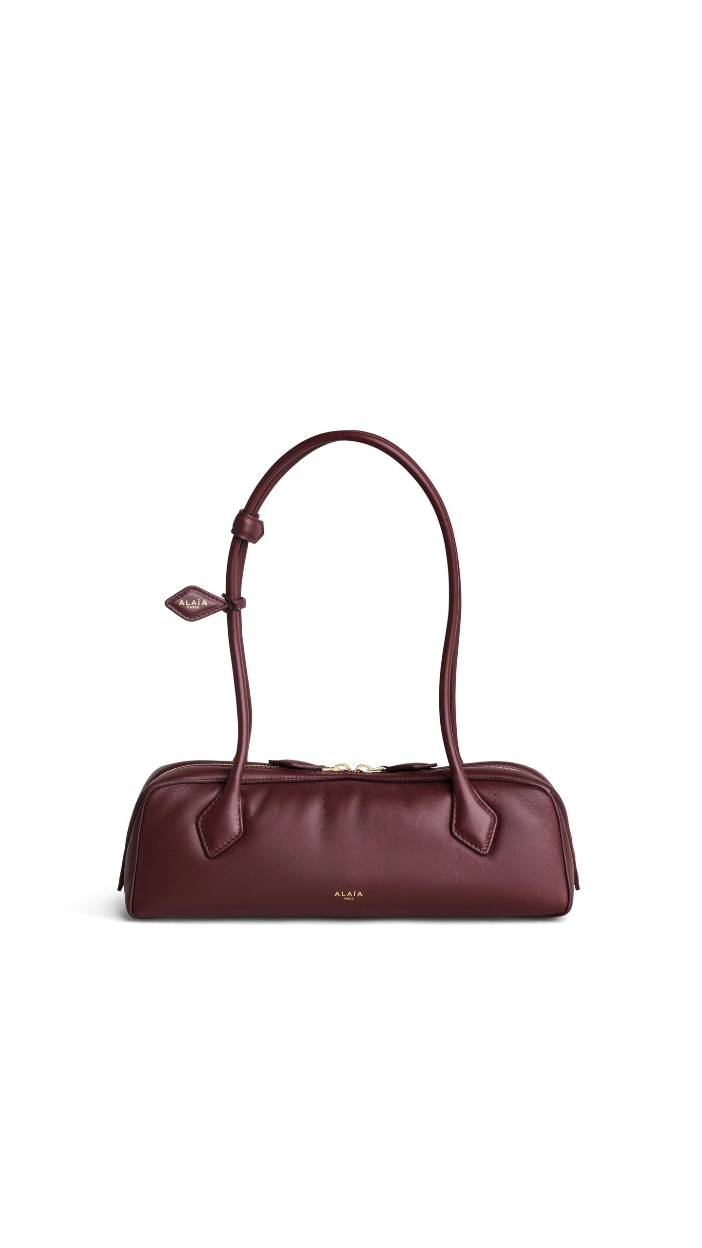 Alaia Le Teckel Medium Bag in Padded Leather, Garnet Red Alaia Le Teckel Medium Bag in Padded Leather, Garnet Red | Shoulder & Crossbody Bags | Luxury Shoes