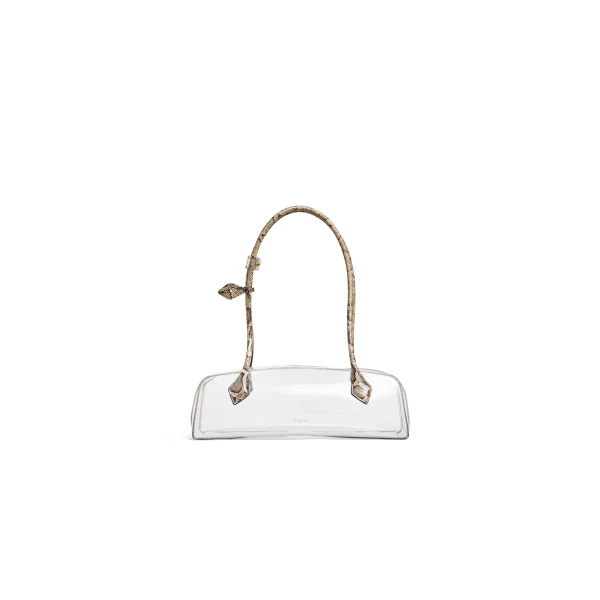 Alaia Le Teckel Medium Bag in Polyurethane and Ayers Leather, Honey | Shoulder & Crossbody Bags | Luxury Shoes 