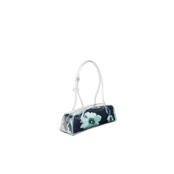 Alaia Le Teckel Medium Bag in Polyurethane and Flower Print, Black and Green | Shoulder & Crossbody Bags | Luxury Shoes 