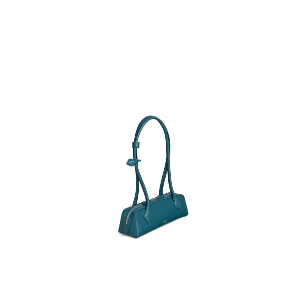Alaia Le Teckel Small Bag in Leather, Green Grey | Shoulder & Crossbody Bags | Luxury Shoes 