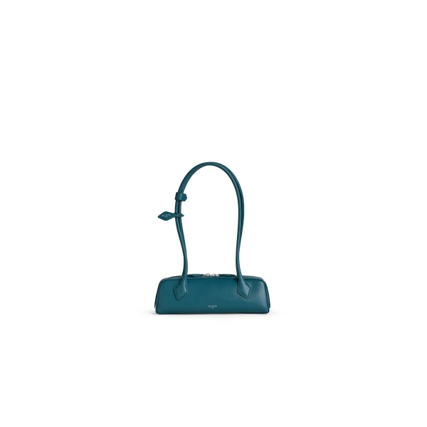 Alaia Le Teckel Small Bag in Leather, Green Grey | Shoulder & Crossbody Bags | Luxury Shoes 