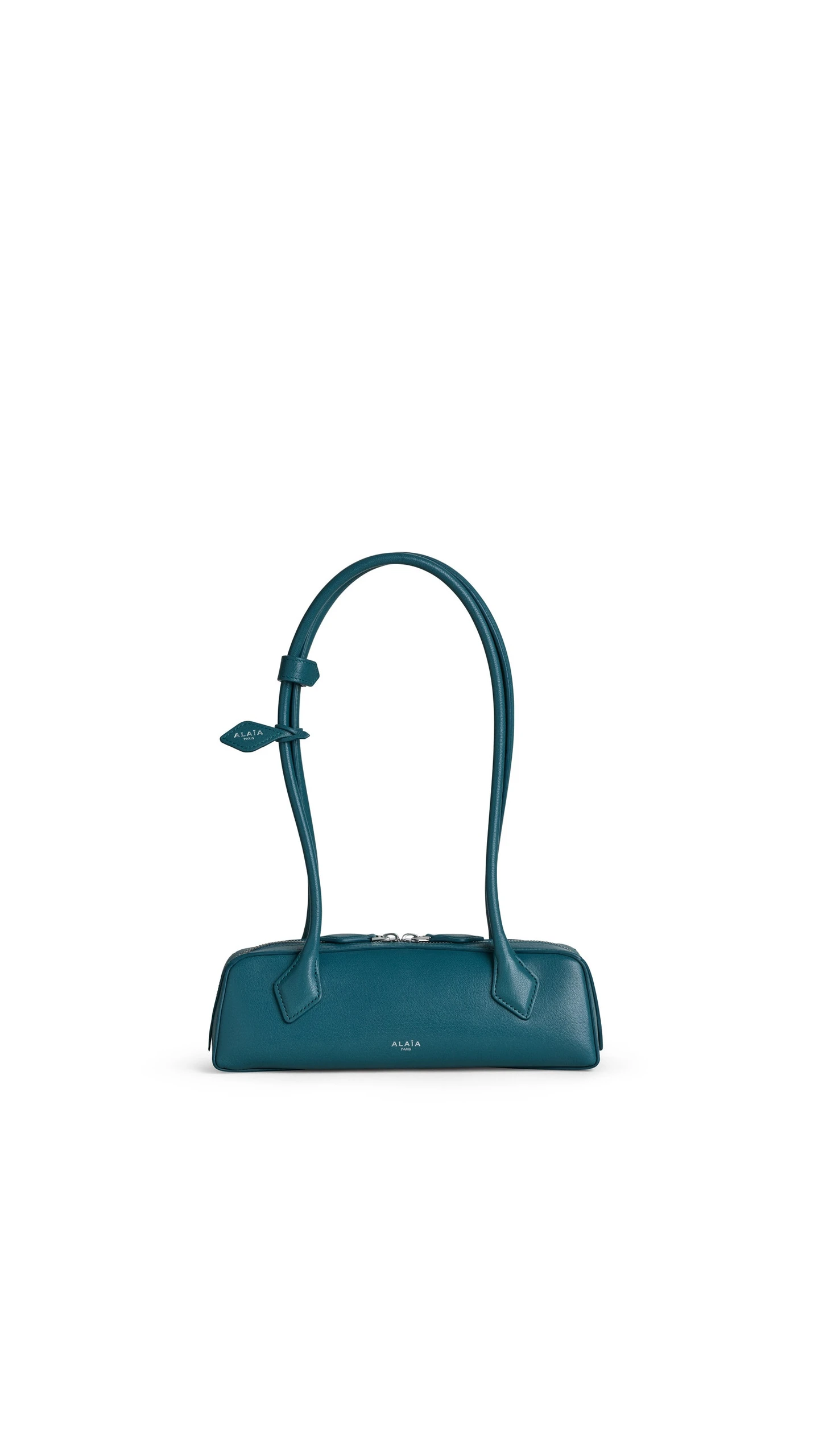 Alaia Le Teckel Small Bag in Leather, Green Grey Alaia Le Teckel Small Bag in Leather, Green Grey | Shoulder & Crossbody Bags | Luxury Shoes