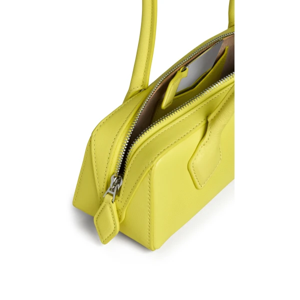 Alaia Le Teckel Small Bag in Leather, Lemon Yellow | Shoulder & Crossbody Bags | Luxury Shoes 