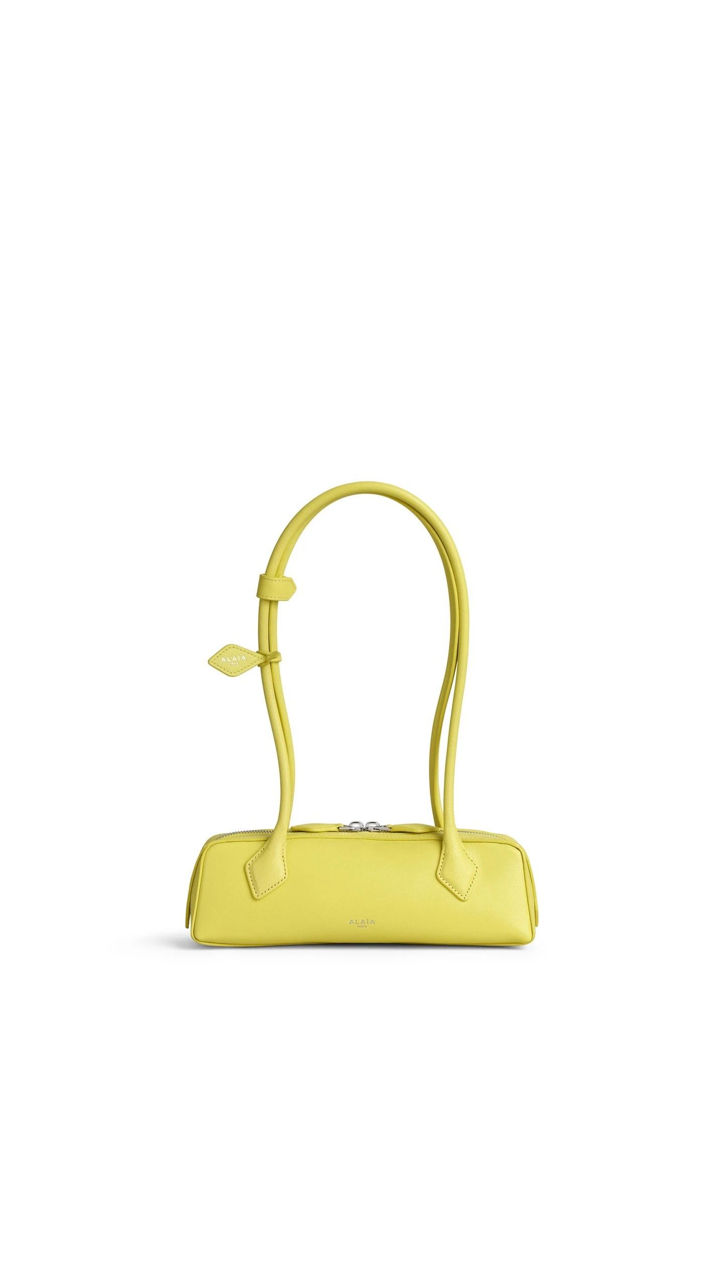 Alaia Le Teckel Small Bag in Leather, Lemon Yellow Alaia Le Teckel Small Bag in Leather, Lemon Yellow | Shoulder & Crossbody Bags | Luxury Shoes