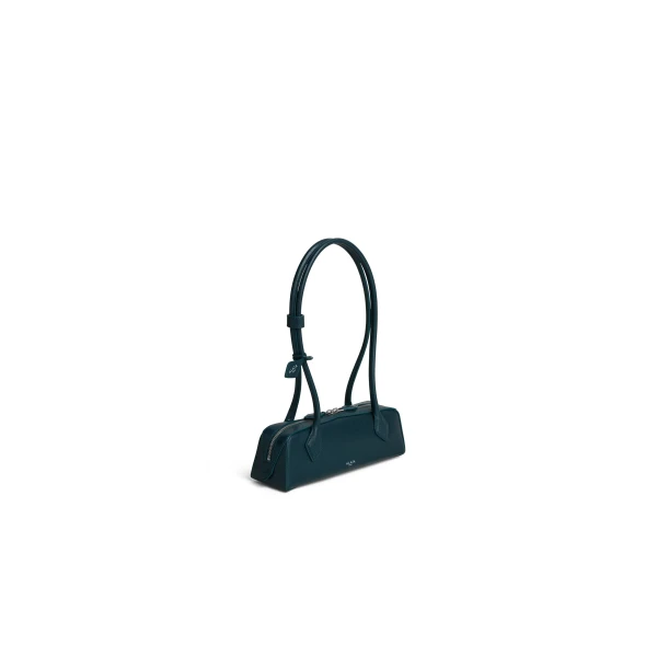 Alaia Le Teckel Small Bag in Leather, Peacock Blue | Shoulder & Crossbody Bags | Luxury Shoes 