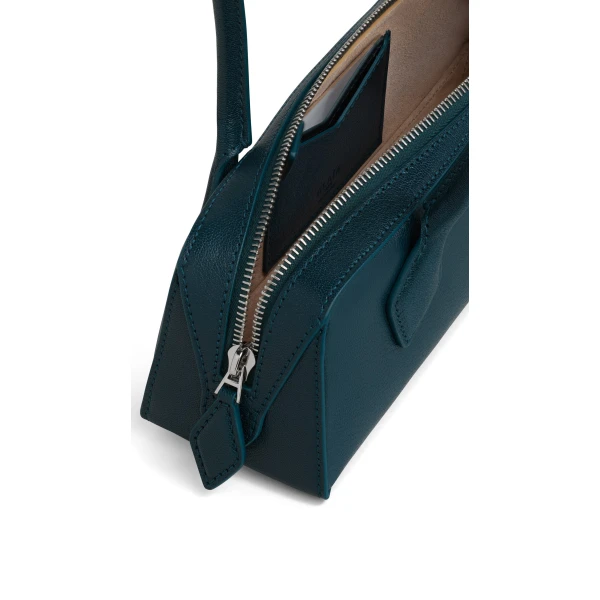 Alaia Le Teckel Small Bag in Leather, Peacock Blue | Shoulder & Crossbody Bags | Luxury Shoes 