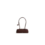 Alaia Le Teckel Small Bag in Nubuck, Brown and Gold | Shoulder & Crossbody Bags | Luxury Shoes 