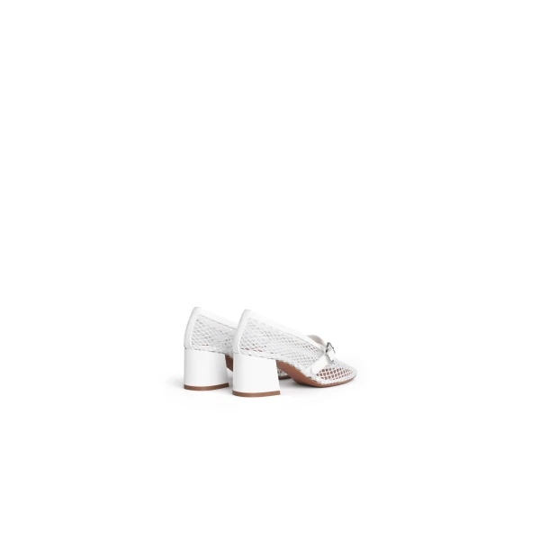 Alaia Mary Janes 55 in Fishnet, Optical White | Heels | Luxury Shoes 