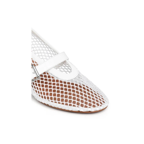 Alaia Mary Janes 55 in Fishnet, Optical White | Heels | Luxury Shoes 