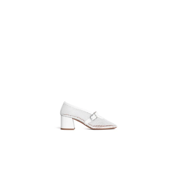 Mary Janes 55 in Fishnet, Optical White