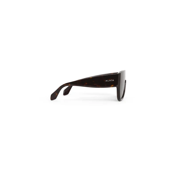 Alaia Mask Sunglasses in Dark Havana | Sunglasses | Luxury Shoes 