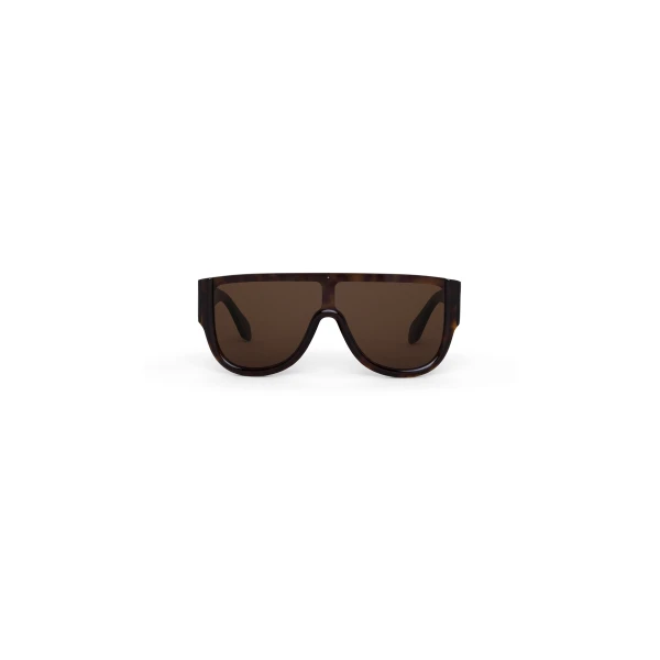 Alaia Mask Sunglasses in Dark Havana | Sunglasses | Luxury Shoes 