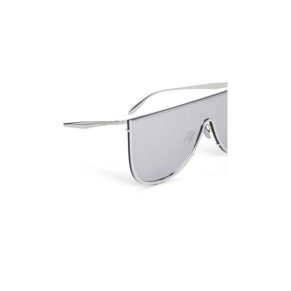 Alaia Mask Sunglasses in Metal, Silver | Sunglasses | Luxury Shoes 