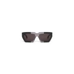 Alaia Melted Rectangular Sunglasses in Black and Grey | Sunglasses | Luxury Shoes 