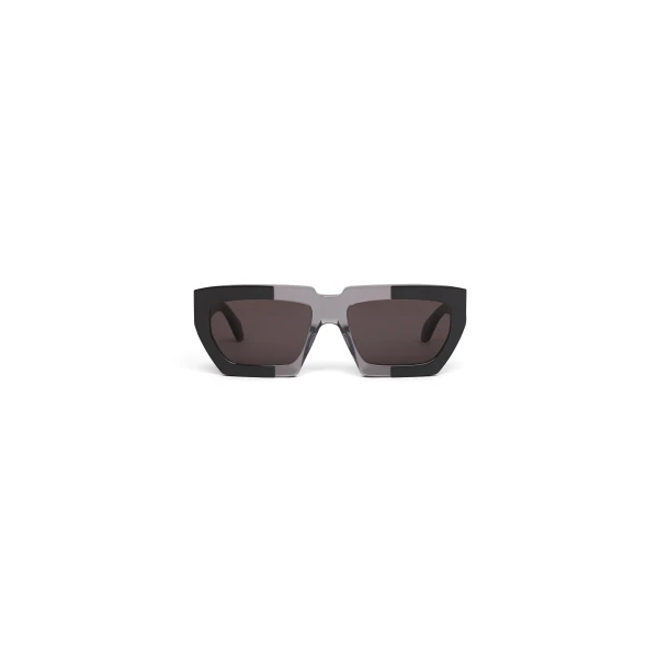 Alaia Melted Rectangular Sunglasses in Black and Grey | Sunglasses | Luxury Shoes 