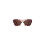 Alaia Melted Rectangular Sunglasses in Bordeaux | Sunglasses | Luxury Shoes 