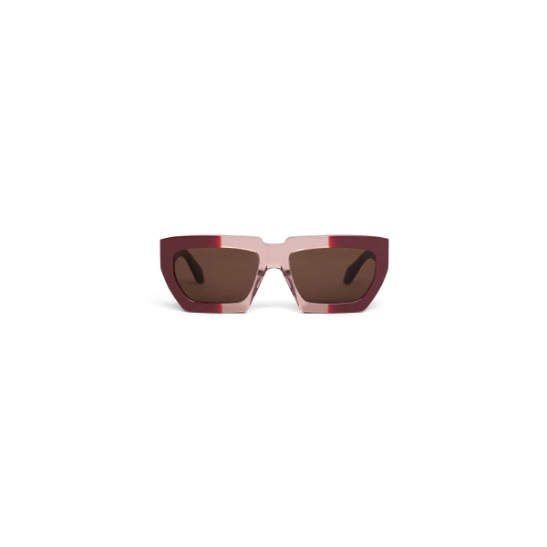 Melted Rectangular Sunglasses in Bordeaux