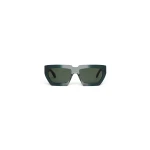 Alaia Melted Rectangular Sunglasses in Green | Sunglasses | Luxury Shoes 