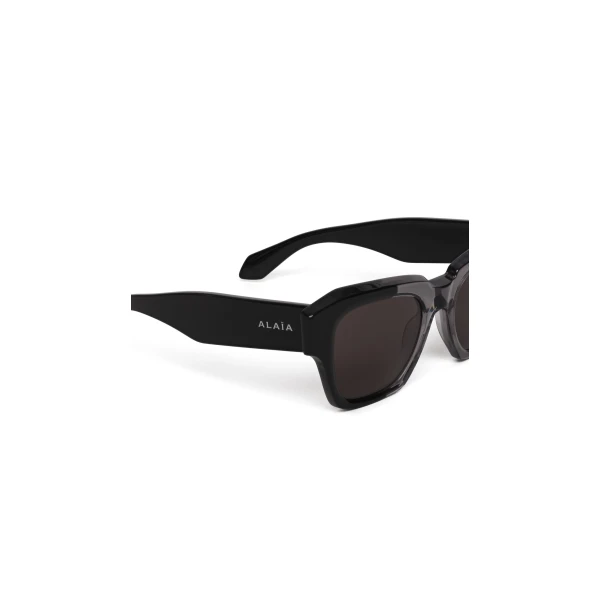 Alaia Melted Square Sunglasses in Black and Grey | Sunglasses | Luxury Shoes 