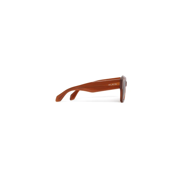 Alaia Melted Square Sunglasses in Chestnut | Sunglasses | Luxury Shoes 