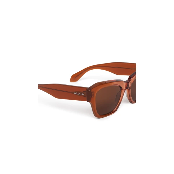 Alaia Melted Square Sunglasses in Chestnut | Sunglasses | Luxury Shoes 