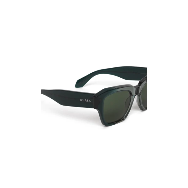 Alaia Melted Square Sunglasses in Green | Sunglasses | Luxury Shoes 