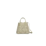 Alaia Mina 20 Bag in Perforated Vienne Nubuck, Almond Green | Mini Bags | Luxury Shoes 