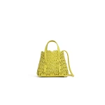 Alaia Mina 20 Bag in Perforated Vienne Nubuck, Lemon Yellow | Mini Bags | Luxury Shoes 