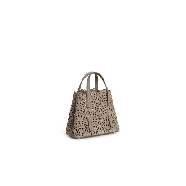 Alaia Mina 20 Bag in Perforated Vienne Nubuck, Mist | Mini Bags | Luxury Shoes 