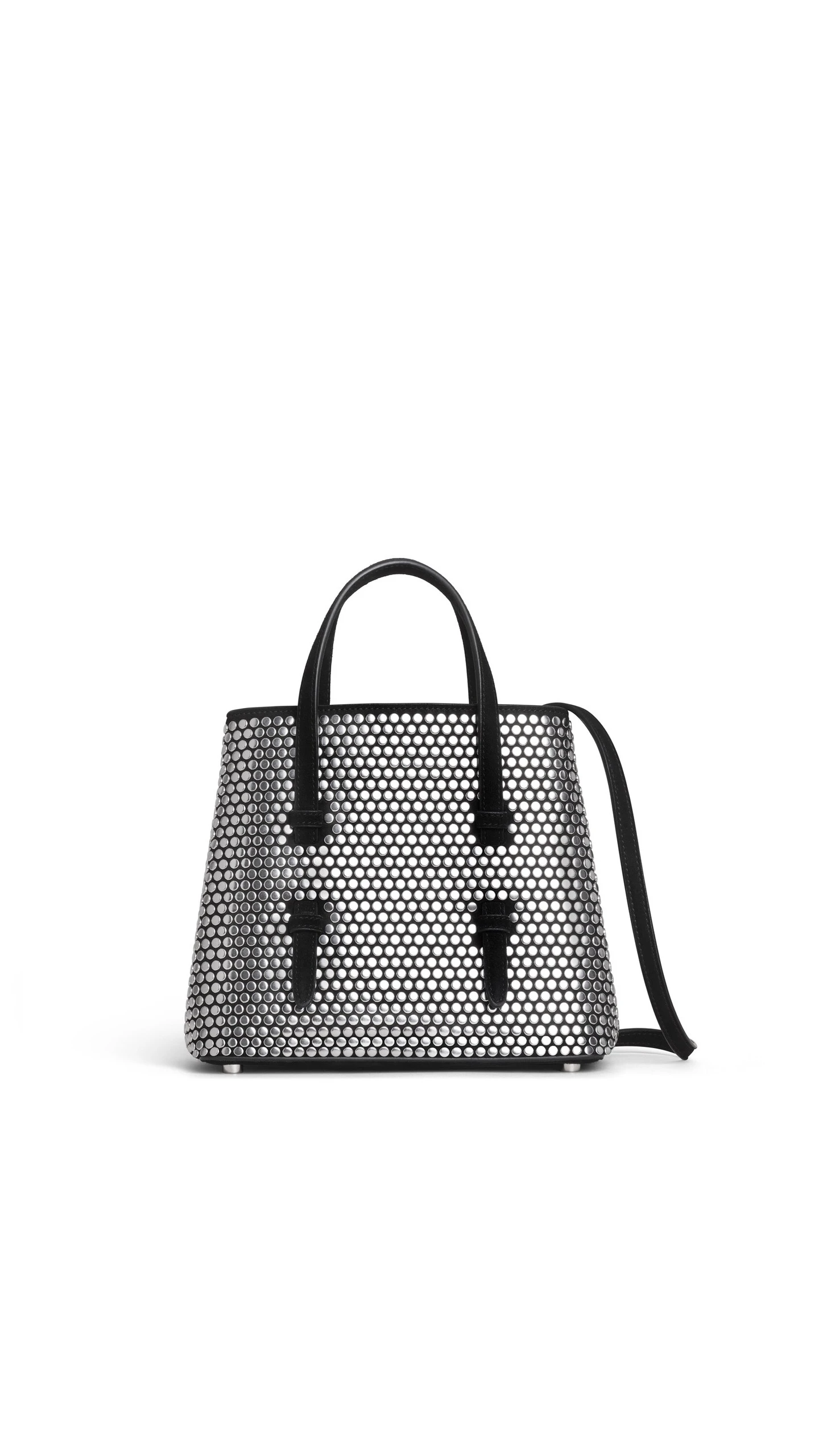 Alaia Mina 20 Bag in Suede with Studs, Black Alaia Mina 20 Bag in Suede with Studs, Black | Mini Bags | Luxury Shoes