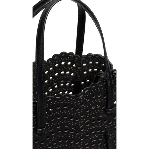 Alaia Mina 25 Bag in Perforated Vienne Calfskin, Black | Shoulder & Crossbody Bags | Luxury Shoes 