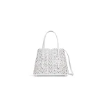 Alaia Mina 25 Bag in Perforated Vienne Calfskin, Off-white | Shoulder & Crossbody Bags | Luxury Shoes 
