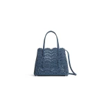 Alaia Mina 25 Bag in Perforated Vienne Nubuck, Blue | Shoulder & Crossbody Bags | Luxury Shoes 
