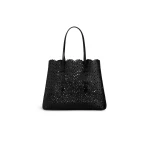 Alaia Mina 37 Bag in Perforated Vienne Calfskin, Black | Shoulder & Crossbody Bags | Luxury Shoes 