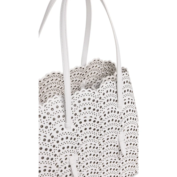 Alaia Mina 37 Bag in Perforated Vienne Calfskin, Off-white | Shoulder & Crossbody Bags | Luxury Shoes 