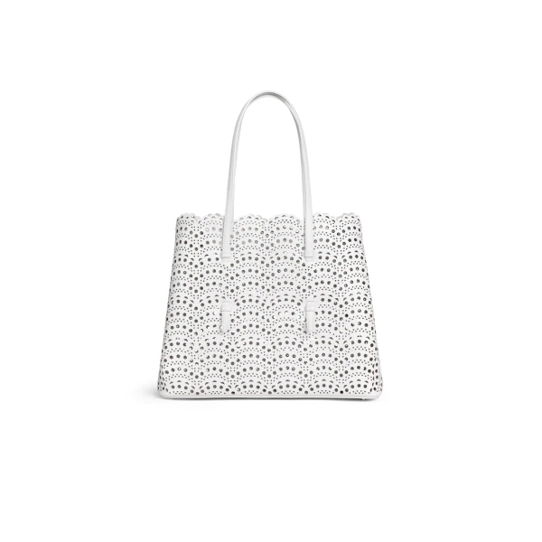 Mina 37 Bag in Perforated Vienne Calfskin, Off-white