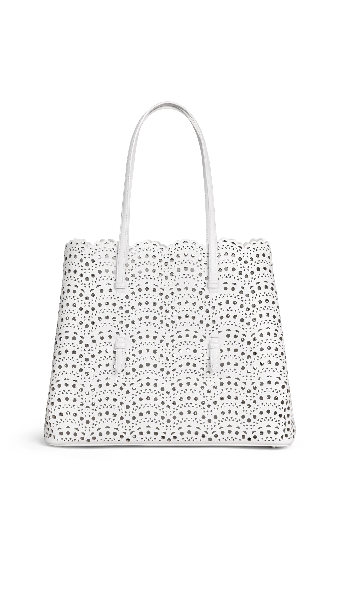 Alaia Mina 37 Bag in Perforated Vienne Calfskin, Off-white Alaia Mina 37 Bag in Perforated Vienne Calfskin, Off-white | Shoulder & Crossbody Bags | Luxury Shoes