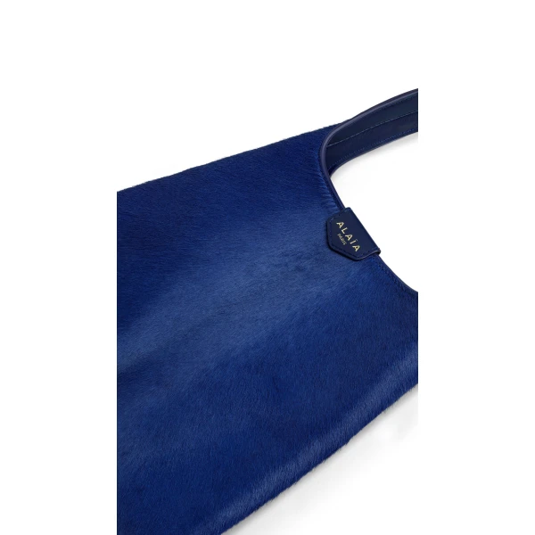 Alaia Mini Hobo Bag in Haircalf, Blue | Mini Bags | Luxury Shoes 