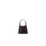 Alaia Mini Hobo Bag in Haircalf, Chocolate | Mini Bags | Luxury Shoes 