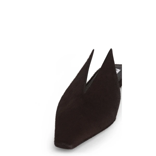 Alaia Mules in Haircalf, Chocolate | Mules | Luxury Shoes 