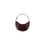 Alaia One Piece Demi Lune Bag in Fishnet and Suede, Garnet Red | Shoulder & Crossbody Bags | Luxury Shoes 