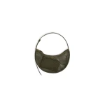 Alaia One Piece Demi Lune Bag in Fishnet and Suede, Khaki | Shoulder & Crossbody Bags | Luxury Shoes 