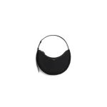 Alaia One Piece Demi Lune Bag in Merino Shearling, Black | Shoulder & Crossbody Bags | Luxury Shoes 