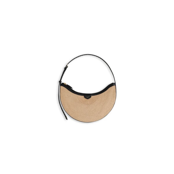 One Piece Demi Lune Bag in Paper Straw, Natural