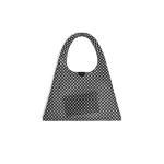 Alaia One Piece Hobo Bag in Leather Net, Black and White | Shoulder & Crossbody Bags | Luxury Shoes 