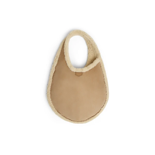 One Piece Hobo Bag in Merino Shearling, Camel