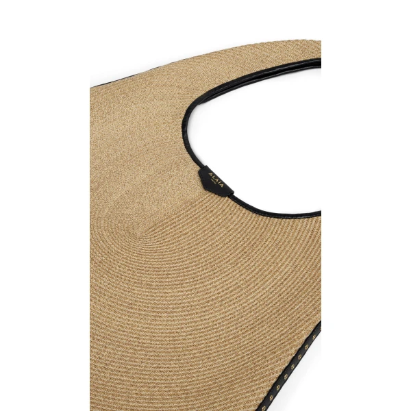 Alaia One Piece Hobo Bag in Paper Straw, Natural | Shoulder & Crossbody Bags | Luxury Shoes 