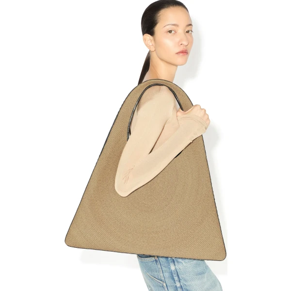 Alaia One Piece Hobo Bag in Paper Straw, Natural | Shoulder & Crossbody Bags | Luxury Shoes 