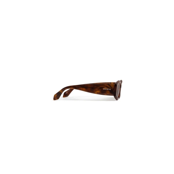 Alaia Oval Sunglasses in Dark Havana | Sunglasses | Luxury Shoes 