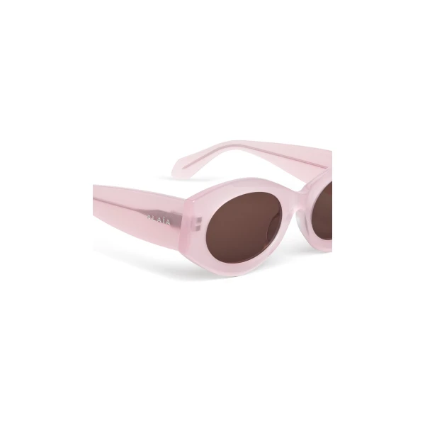 Alaia Oval Sunglasses in Pink and Brown | Sunglasses | Luxury Shoes 